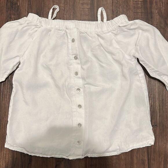 Tractr Girls White Off The Shoulder Top, Size Small - Picture 2 of 5